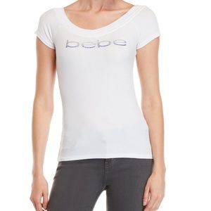 Bebe Jade Gradient Embellshed Logo Top - Size M
